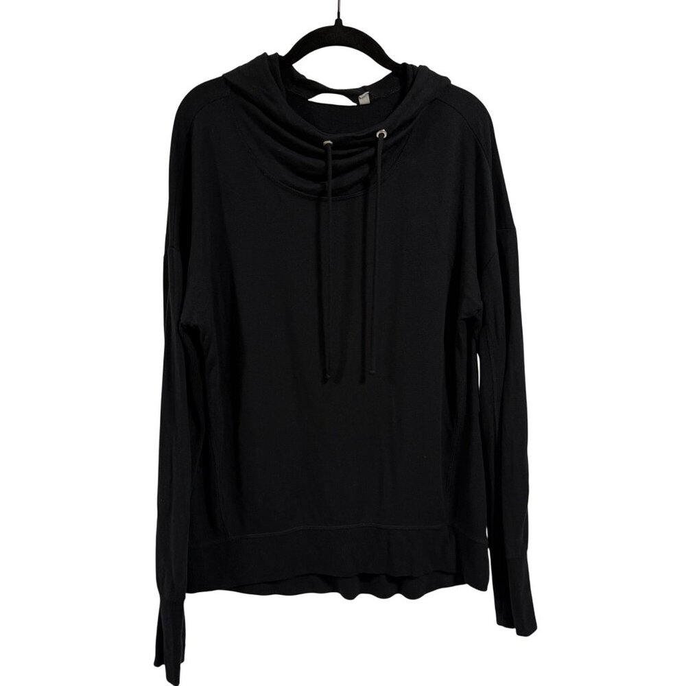 Athleta Studio Ribbed Hoodie‎ Pullover Black Size M